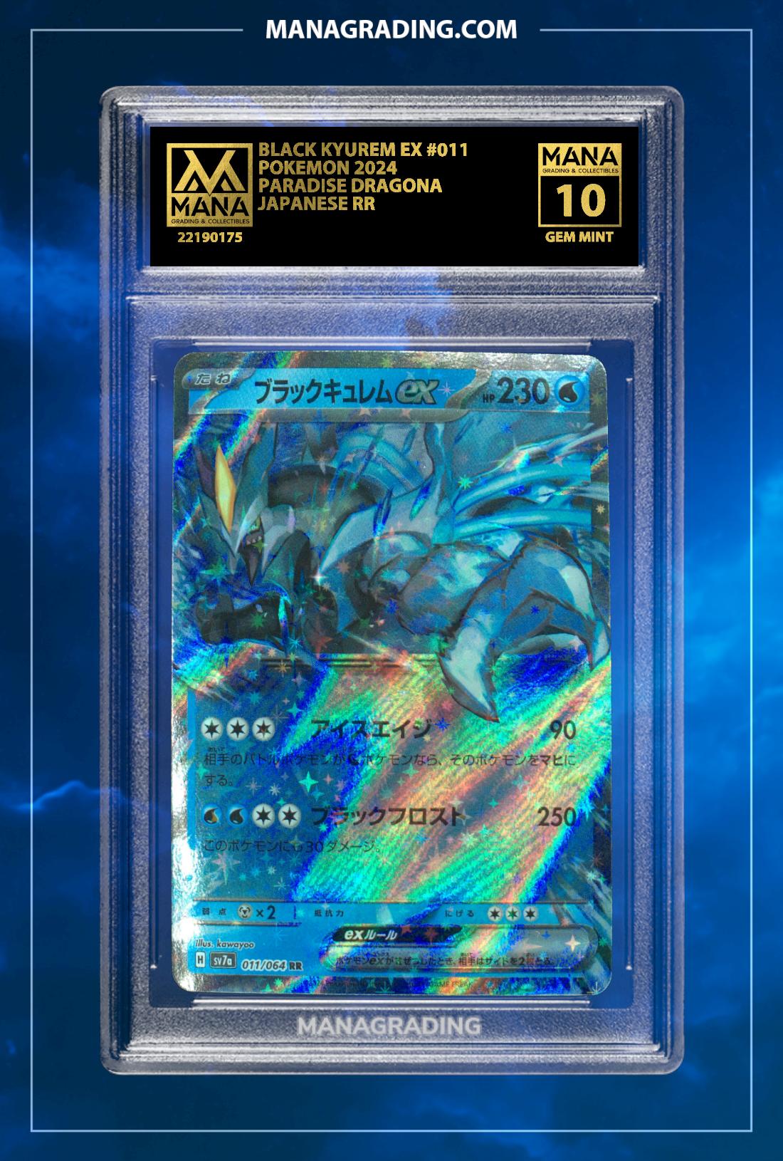 Pokemon Black Kyurem ex Paradise Dragona 2024 #011 - Grade 10